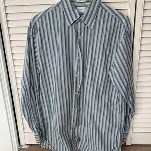 J. Crew Blue and Green Striped Casual Shirt